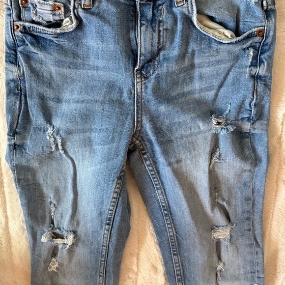 Zara The Multidamages Skinny in Azure Blue Size 4 Distressed Jeans - Picture 7 of 8